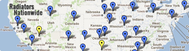 Superior Radiators - Map of Locations / Contact Us