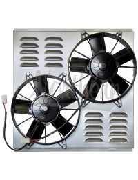 Dual High CFM 10" Electric Fan & Shroud - 18 3/8" x 19 x 4 1/4"